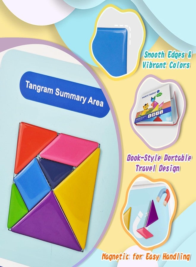 Flamax Magnetic Tangram for Kids Ages 4-8 with 30 Theme Pages & 368 Solutions Patterns Booklet & Metal Board, Magnetic Tangrams Puzzle for Kid, Magnet Tangrams Puzzle, Tangram for Kids Ages 4-8 - Image 4